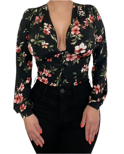 Black Floral  Top