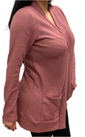 Mauve Sleeve Print Cardigan