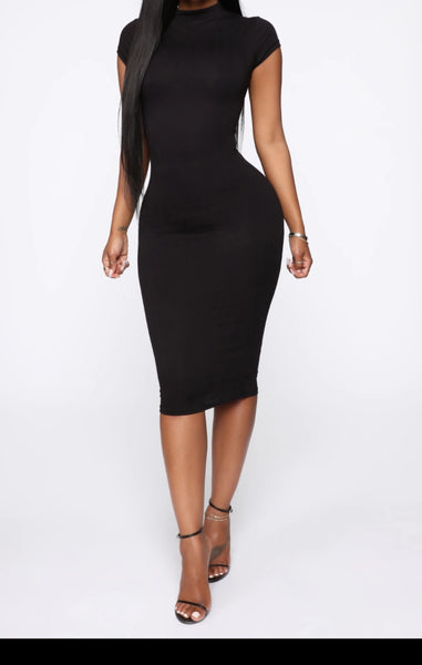 Black Mock Neck Dress