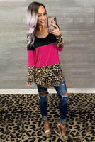 Rose Leopard Long Sleeve Top