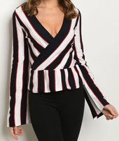 Navy Stripes Top