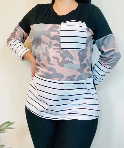 Camo Stripes Top