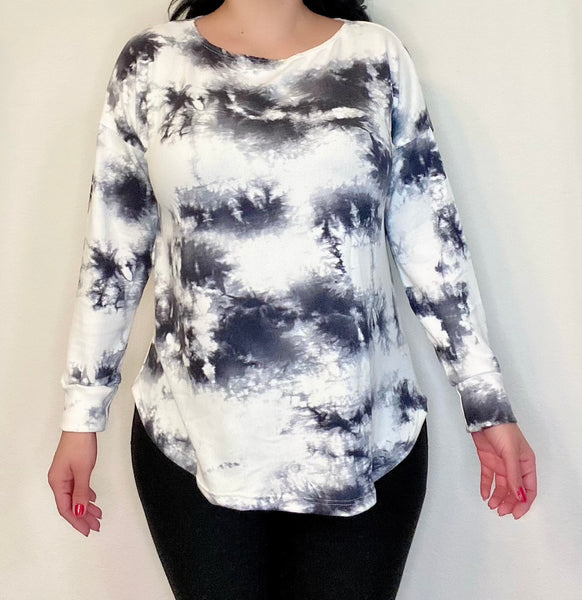 Gray Ivory Long Sleeve Top