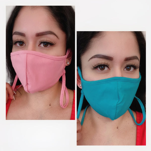 Solid Face Mask with Neck Straps