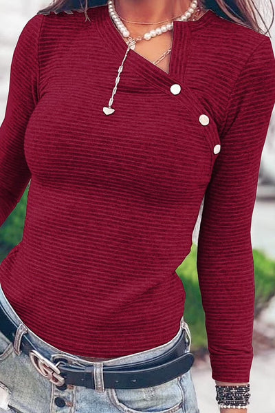 Burgandy Shoulder Design Top