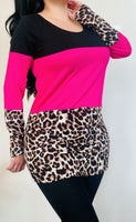 Rose Leopard Long Sleeve Top