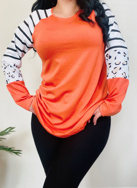 Orange Long Sleeve Top