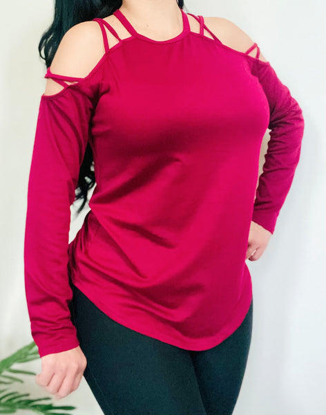 Solid Cord Shoulder Top