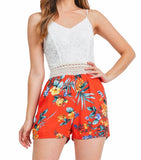 White Red Flower Romper