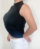 Black Sleeveless Closed Neck Top