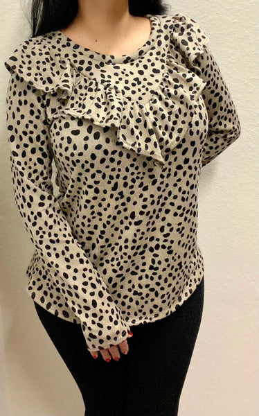 Khaki Leopard Top