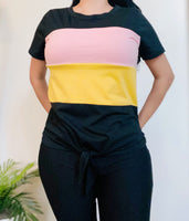 Color Block Panel front T-Shirt