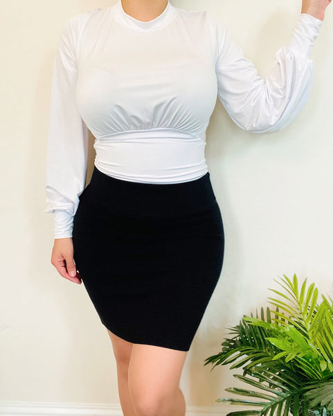 White Puff Sleeve Top