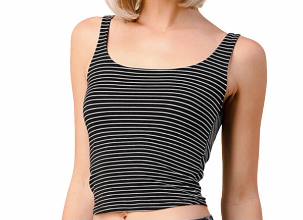 Cropped Stripe Tank Top