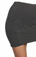 Front Cross Mini Skirt- Black/Soft White