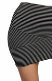 Front Cross Mini Skirt- Black/Soft White