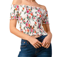 White Floral Top