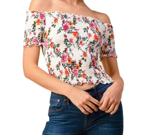 White Floral Top