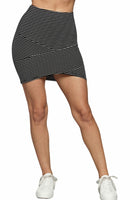 Front Cross Mini Skirt- Black/Soft White