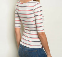 Ivory Stripes Top