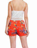 White Red Flower Romper
